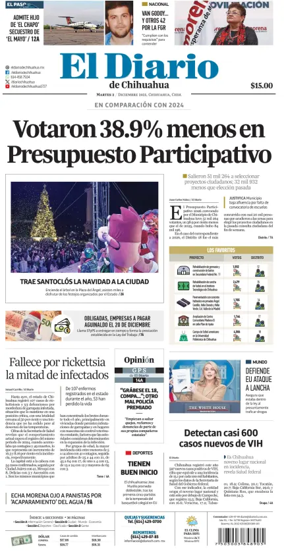 Cover of El Diario de Chihuahua