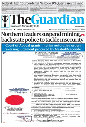 Cover of The Guardian Nigeria