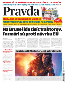 Cover of Pravda of Slovakia