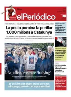 Cover of El Periódico de Catalunya (Català)