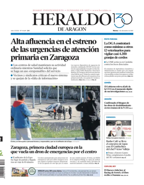 Cover of Heraldo de Aragón