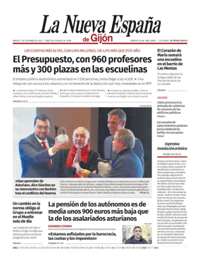 Cover of La Nueva España (Gijón)