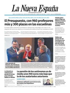 Cover of La Nueva España (Oviedo)