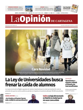 Cover of La Opinion de Murcia (Cartagena)