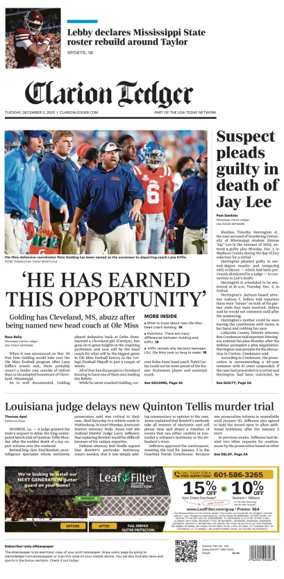 Cover of Clarion Ledger