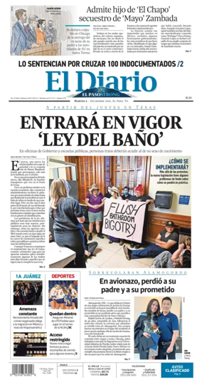 Cover of El Diario de El Paso