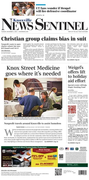 Cover of Knoxville News Sentinel