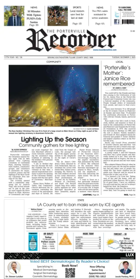 Cover of Porterville Recorder