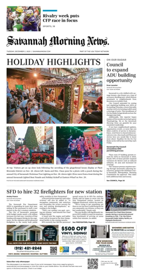 Cover of Savannah Morning News