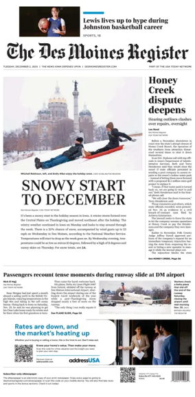 Cover of The Des Moines Register