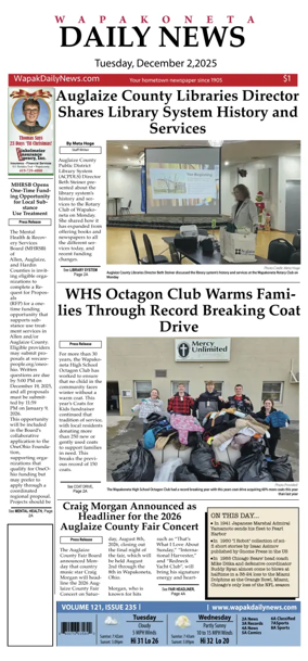 Cover of Wapakoneta Daily News