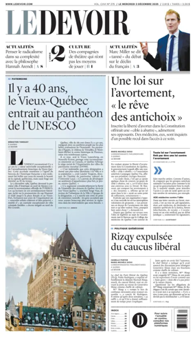 Cover of Le Devoir