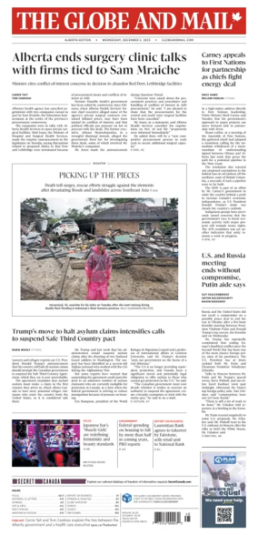 Cover of The Globe and Mail (Alberta Edition)