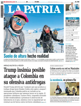 Cover of La Patria (Colombia)