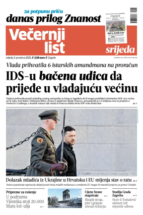 Cover of Večernji list - Zagreb