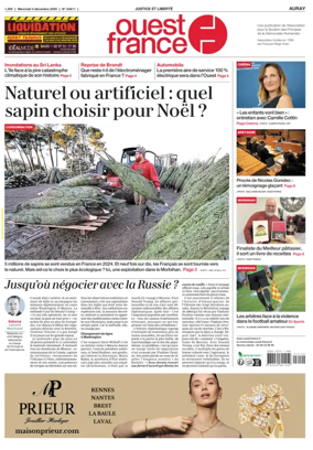 Cover of Ouest France (Auray)