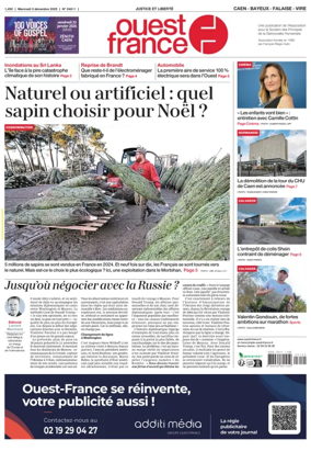 Cover of Ouest France (Caen)