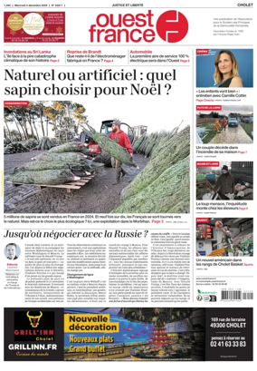 Cover of Ouest France (Cholet)