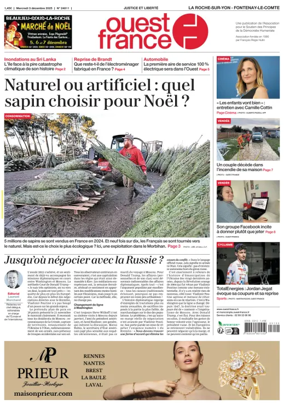 Cover of Ouest France (La Roche-sur-Yon)
