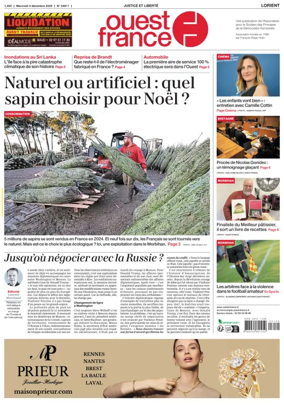 Cover of Ouest France (Lorient)