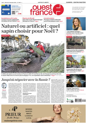 Cover of Ouest France (Quimper)
