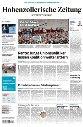 Cover of Hohenzollerische Zeitung