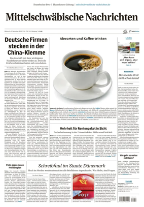 Cover of Mittelschwaebische Nachrichten