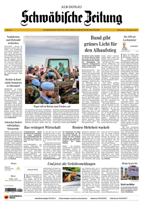 Cover of Schwaebische Zeitung (Alb-Donau)