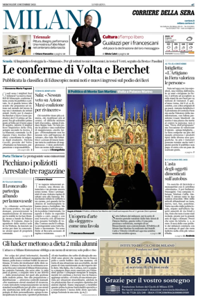 Cover of Corriere della Sera (Milano)