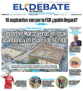 Cover of El Debate de Mazatlan