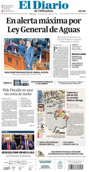 Cover of El Diario de Chihuahua