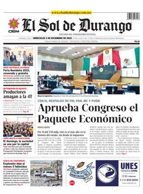 Cover of El Sol de Durango