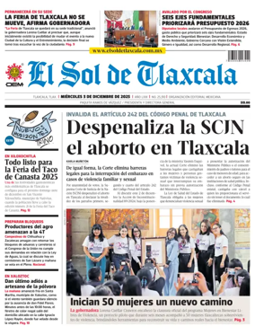 Cover of El Sol de Tlaxcala