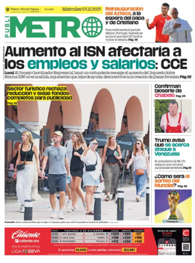 Cover of Publimetro Quintana Roo