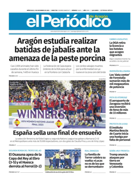 Cover of El Periódico Aragón