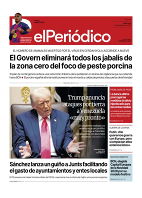 Cover of El Periódico de Catalunya (Castellano)