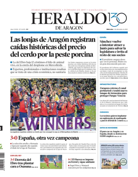 Cover of Heraldo de Aragón