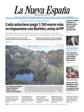 Cover of La Nueva España (Oviedo)