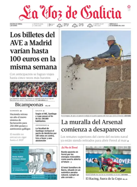 Cover of La Voz de Galicia (Ferrol)