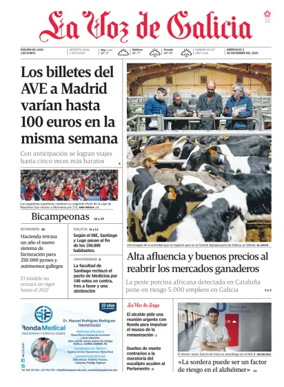 Cover of La Voz de Galicia (Lugo)