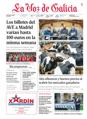 Cover of La Voz de Galicia (Ourense)