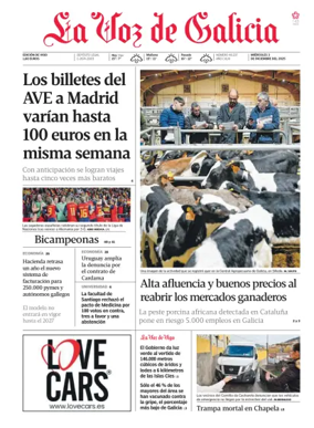 Cover of La Voz de Galicia (Vigo)