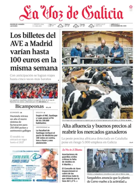 Cover of La Voz de Galicia (Viveiro)