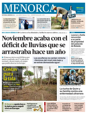 Cover of Menorca Diario Insular