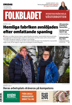 Cover of Folkbladet Västerbotten