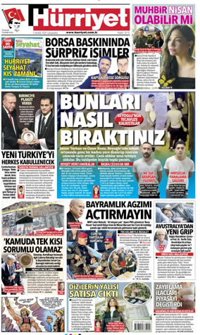 Cover of Hurriyet Print Edition