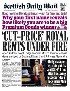 Cover of Scottish Daily Mail