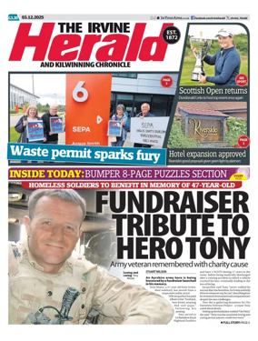 Cover of The Irvine Herald and Kilwinning Chronicle