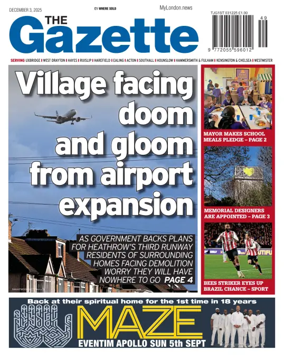 Cover of Uxbridge Gazette