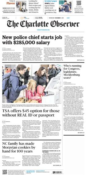 Cover of The Charlotte Observer